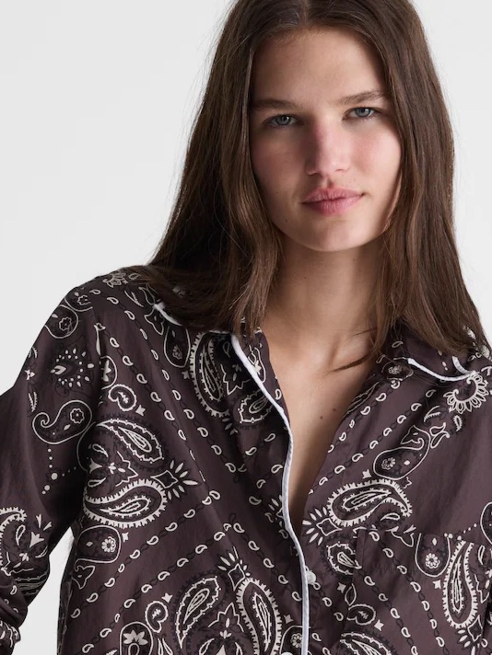 Madewell Brown Paisley-Print Button-Down Shirt - Picture 3 of 5
